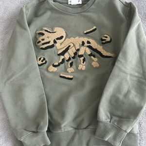 Kids Dinosaur Sweatshirt - Green & Gold